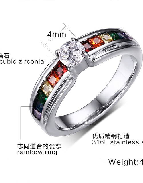 Load image into Gallery viewer, Zircon Rainbow Ring
